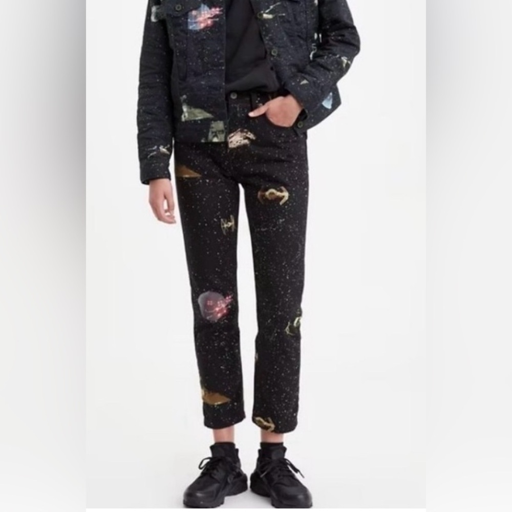 LEVIS STAR WARS JEANS 501 ORIGINAL NWOT SIZE W25 L26 BLACK LEVI STARWARS